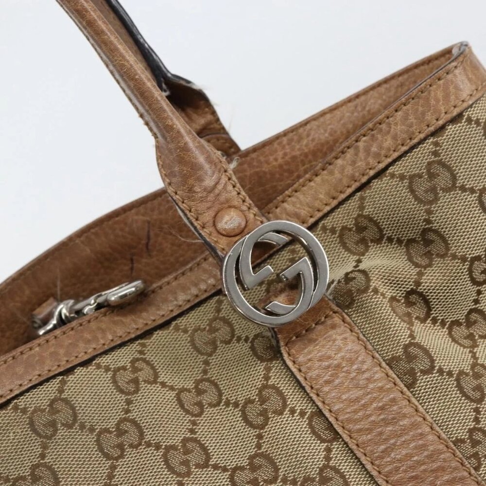 GUCCI GG Canvas Miss GG Tote Bag Beige Silver 342591 Auth 154584 - Picture 12 of 16